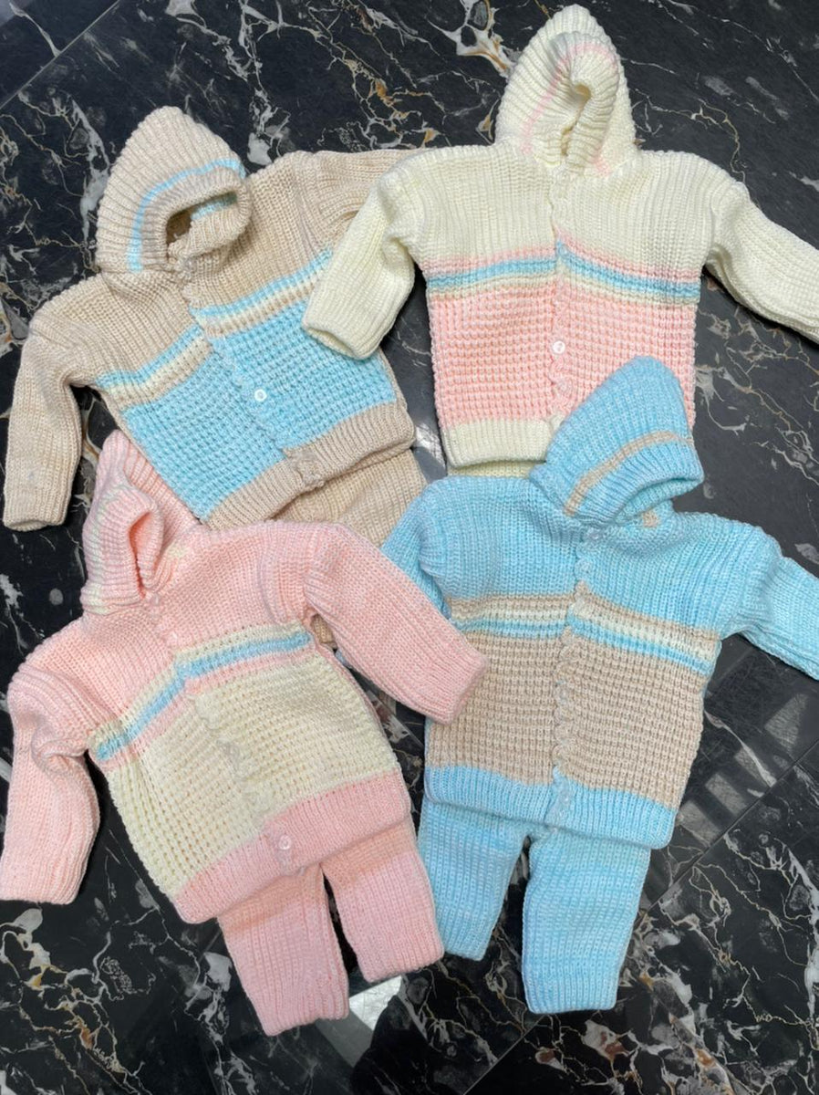 Handmade woolen hot sale baby set