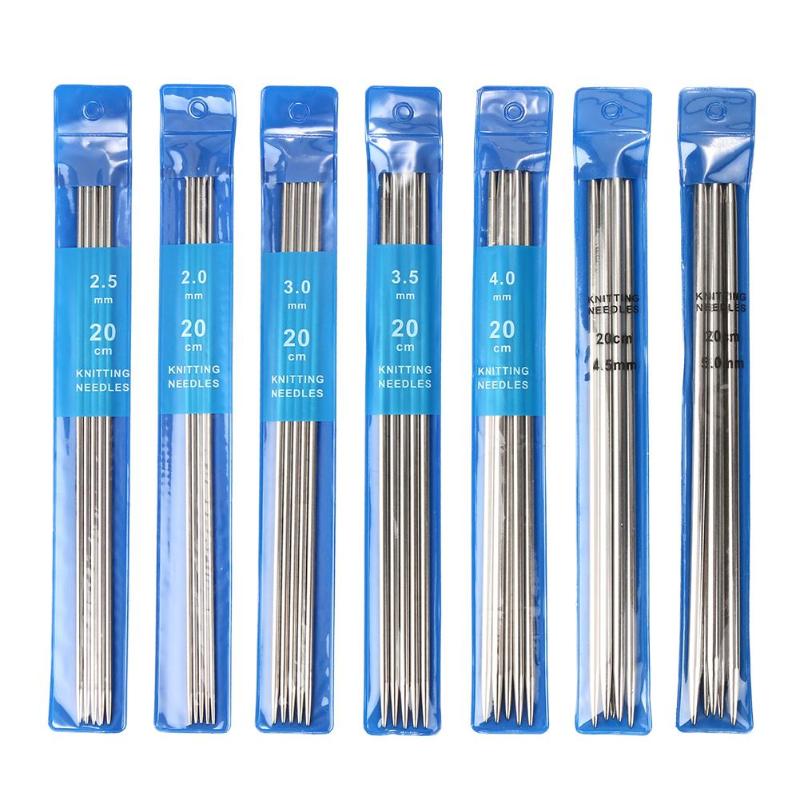 55Pcs/Set 2.0-6.0mm Double Pointed Stainless Steel Knitting