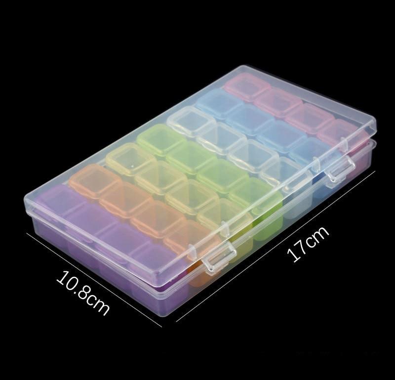 1 Pack 28 Grids Diamond Painting Box Plastic Jewelry Organizer Storage  Container Diamond Embroidery Storage Boxes Nail Art Tools Storage Case for  DIY