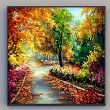 Landscape diamond painting kit contents and packaging