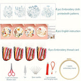 4-Pack Beginner Embroidery Kits with Patterns and Instructions DIY Kit