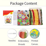 Floral Butterfly Dance Printed Cross Stitch Kit — 11CT Beginner Set | 3-Strand Thread | Wall Décor
