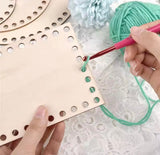 Wooden Bottom Crochet Basket Base, Square Woven Basket Bottom with Pre Drilled Holes - 15cm/6inch