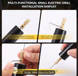 Handheld Portable Mini Drill with 3 Attachments for DIY Jewelry Making, Drilling, Woodworking, and Craft Carving