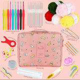 Crochet Kits for Beginners Adults - Yarn Bundle with Metal Hooks, Scissors, Markers, and Accessories - 59pc