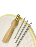 3-In-1 Interchangeable Embroidery Punch Needle Set With Threader
