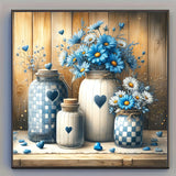 Floral diamond painting kit contents and packaging