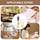 Punch Needle Embroidery Beginner Kit Threader Fabric Embroidery Hoop Yarn Rug Punch Needle Pock Pen