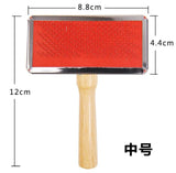 Wool Carding Comb Shedding Tool Spinning Needle Wooden Handle Slicker Brush Profes