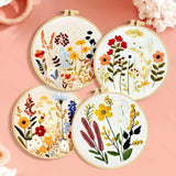 5-Pack Beginner Embroidery Kits with Patterns and Instructions DIY Kit (Random Design)