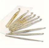 Light Yellow Plastic Crochet Hooks Set - Comfort Grip Crafting Needles for All Seasons