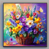 Floral diamond painting beginner craft kit