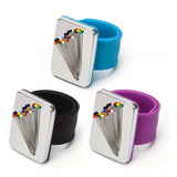 Magnetic Wrist Pin Cushion Compatible for Sewing & Quilting - Non-Slip Needle Holder with Magnetic Pin