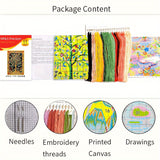 Morris Tree of Life Printed Cross Stitch Kit — 11CT Beginner Starter Set | 3-Strand Thread | Vintage Wall Art