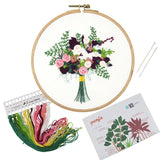 5-Pack Beginner Embroidery Kits with Patterns and Instructions DIY Kit (Random Design)