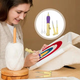 Punch Needle Embroidery Beginner Kit Threader Fabric Embroidery Hoop Yarn Rug Punch Needle Pock Pen