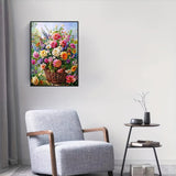 Flower Basket Diamond Painting Kit — Full Drill Mosaic | 30×40cm | DIY Home Decor