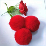 Faux Fur Pom Poms Set - Soft Polyester Plush Balls for DIY Crafts, Clothing Accessories & Decorations