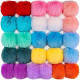 Faux Fur Pom Poms Set - Soft Polyester Plush Balls for DIY Crafts, Clothing Accessories & Decorations