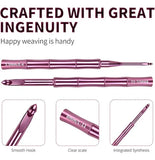 Bamboo-Shaped Aluminum Crochet Hooks, Rose Pink, Handcrafted (9pcs)
