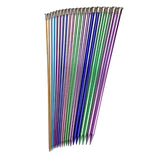 Single Pointed Aluminium Knitting Needle Set (10 Pair)