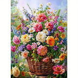 Flower Basket Diamond Painting Kit — Full Drill Mosaic | 30×40cm | DIY Home Decor