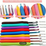 Crochet Kits for Beginners Adults - Yarn Bundle with Metal Hooks, Scissors, Markers, and Accessories - 59pc