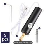 Handheld Portable Mini Drill with 3 Attachments for DIY Jewelry Making, Drilling, Woodworking, and Craft Carving