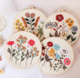 5-Pack Beginner Embroidery Kits with Patterns and Instructions DIY Kit (Random Design)