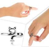 Metal Knitting Tools Handmade Cat Finger Ring Set (1pc)