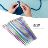 Single Pointed Aluminium Knitting Needle Set (10 Pair)