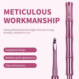 Bamboo-Shaped Aluminum Crochet Hooks, Rose Pink, Handcrafted (9pcs)
