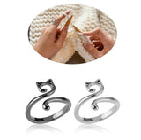 Metal Knitting Tools Handmade Cat Finger Ring Set (1pc)