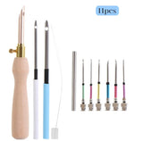 11Pcs Punch Needle Embroidery Kit Wooden Yarn Embroidery Pen