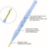 Embroidery Punch Needle Kit with Adjustable Punch Needle Tool and Threader, Embroidery Punch Needle for Beginners