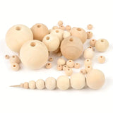 Mahogany Natural Colorful Wooden Beads DIY Hanging Ornaments - Pack of 25