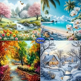 4-Pack Landscape Diamond Painting Kit Series 1 full set 20x20cm