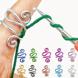 Adjustable Crochet Loop Rings - Metal Yarn Guide for Faster Knitting, Ideal for Scarves, Hats &amp; Blankets, Top Needle Ring