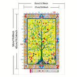 Morris Tree of Life Printed Cross Stitch Kit — 11CT Beginner Starter Set | 3-Strand Thread | Vintage Wall Art