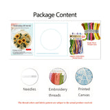 Warm Sunflower Embroidery Kit — Beginner Full Tool Set | Thread, Needle, Hoop & Pattern Included