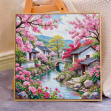 Water Town Spring Scene Cross-Stitch Kit 30x30cm