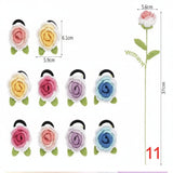 Crochet Rose Hair Clip Kit – Set of 5 Flower Clips