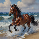 Horse Running on the Beach 11CT Cross-Stitch Kit 30x30cm