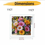 Colorful Bouquet 11CT Printed Fabric Cross-Stitch Kit