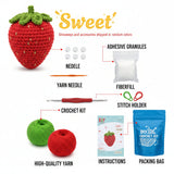 Strawberry Crochet DIY Kit | Beginner Amigurumi Kit