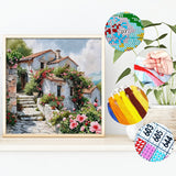 Mediterranean Rose Cottage Cross-Stitch Kit 36x36cm