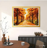 Autumn Avenue Landscape Cross-Stitch Kit 28x38cm