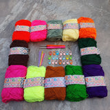 Rainbow 3ply Basic Beginner Yarn Kit with Accessories