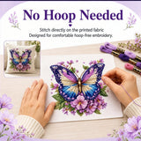 Butterfly Flower Language Cross-Stitch Kit 36x36cm