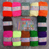 Rainbow 3ply Basic Beginner Yarn Kit with Accessories